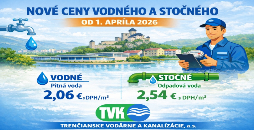 Trenčianske vodárne a kanalizácie a.s. oznamujú